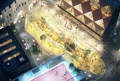 The design district food market and rooftop basketball court greenwich peninsula 2 ®knight dragon