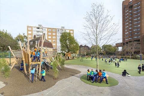 Ashburnham Community School playground, World's End Estate, by Foster and Partners