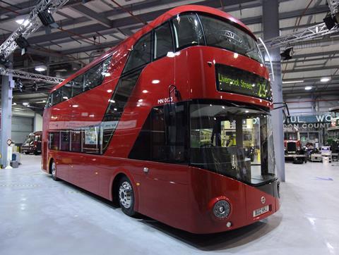 front of new Routemaster Courtesy of Transport for London