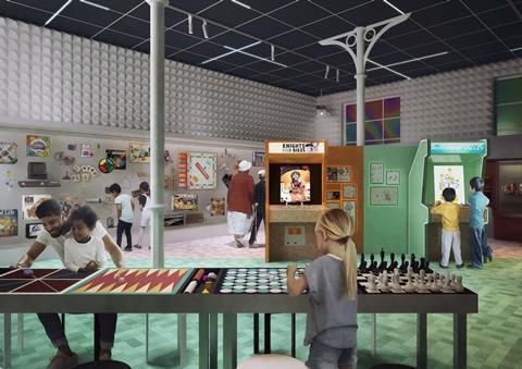 View of the Games room in the Play Gallery at Young V&A