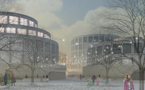 Battery storage - Jan Verhagen and Priscille Rodriguez's shortlisted entry for National Grid gasholder base competition