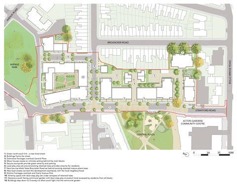 05-IllustratedSitePlan-01_Acton Gardens Phases 8 points1and2_by Stitch