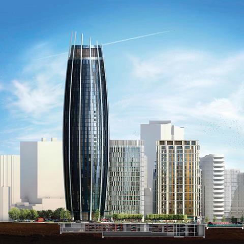 Robin Partington & Partners' Paddington Cucumber tower with its 21-storey sister block