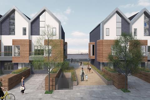 Broadway Malyan's 151-home pier development at Greenhithe in Kent