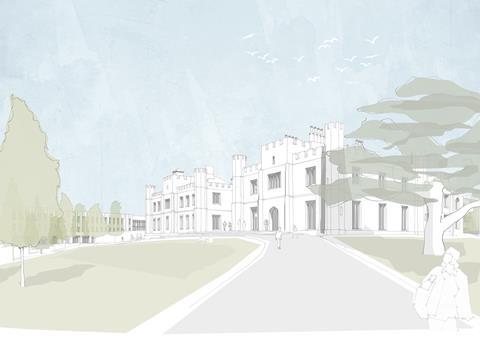 Walters & Cohen - Twyford Abbey - CGI view of abbey