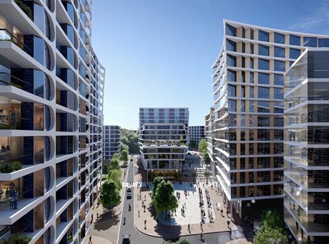 ZHA_DieselDepotSite_View 03_Temple Island Bristol rival proposal_Zaha Hadid Architects