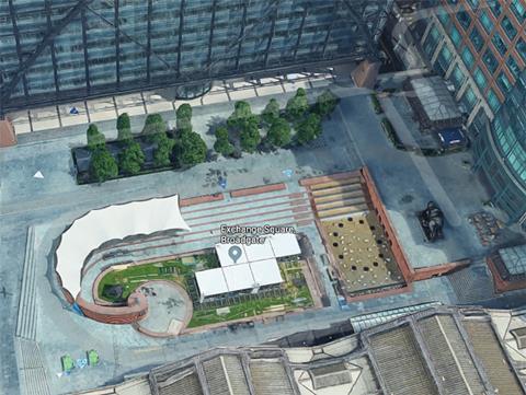 Exchange Square, Broadgate, before DSDHA's re-landscaping