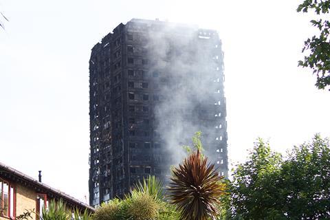 Grenfell Tower the day after fire