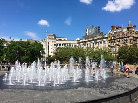 Piccadilly Gardens fountain