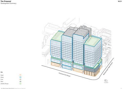 101 Whitechapel High Street - Foster and Partners proposal for South Street- drawing