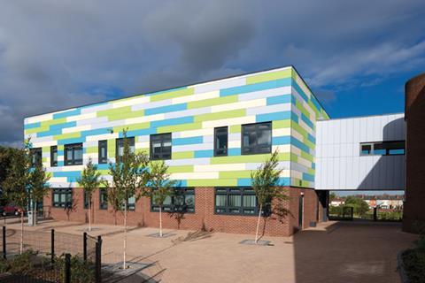 Four different shades of Steni Colour panels were specified by HLM Architects for this BSF project in Sheffield.