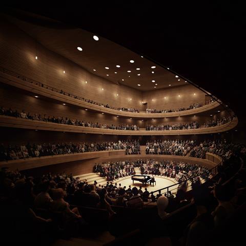 Chipperfield's Dunard Centre in Edinburgh - Main hall arena