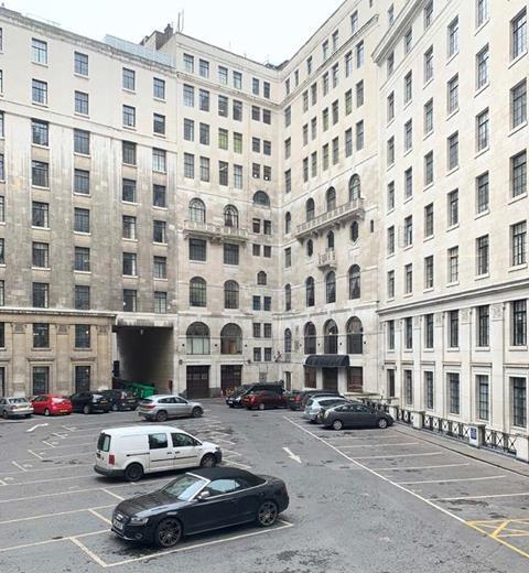 The courtyard carpark behind the south-west wing of Bush House