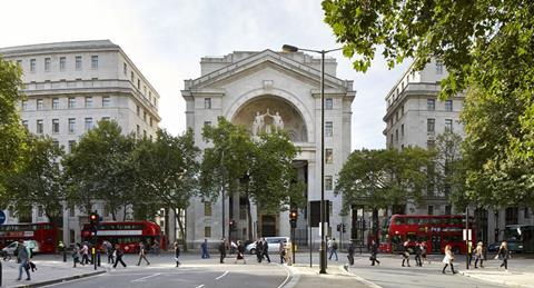 Bush House central building, seen from Kingsway