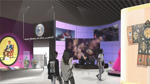 Early concept design for ‘Our Place In The World’ section of V&A East Museum’s Why We Make Galleries © JA Projects WEB