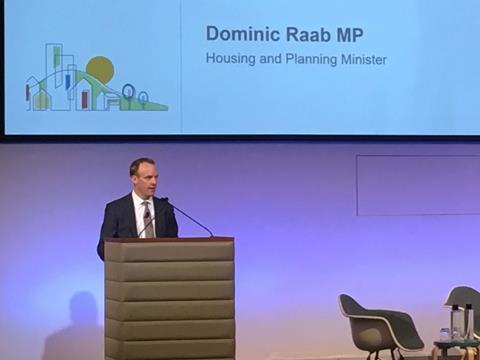 Dominic Raab speaking at the government Design Quality Conference