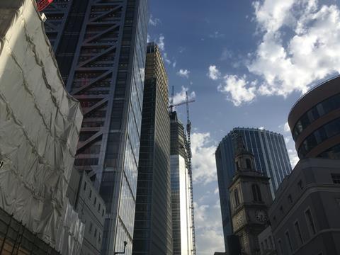 Allies & Morrison's 100 Bishopsgate and PLP's 22 Bishopsgate in the City of London