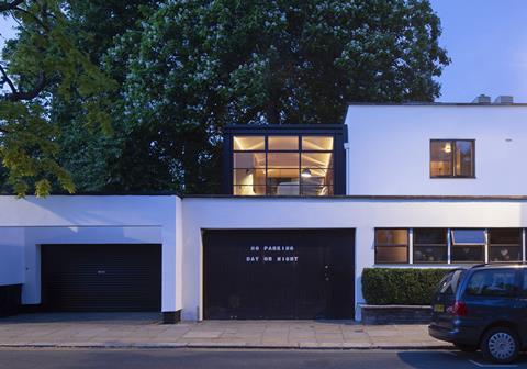 Close-up Apt extension to 64 Old Church St Chelsea by Erich Mendelsohn and Serge Chermayeff