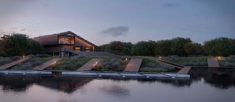 The boathouse designed by Spratley & Partners for Headington School Oxford