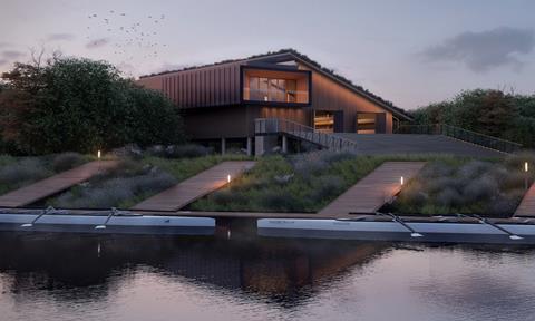 The boathouse designed by Spratley & Partners for Headington School Oxford