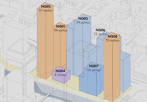 Allies & Morrison's concept proposals for North Quay, drawn up for Canary Wharf Group