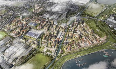 Meridian Water masterplan, looking north