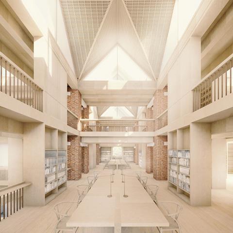 Niall McLaughlin library for Magdalene College Cambridge - Central Reading Room