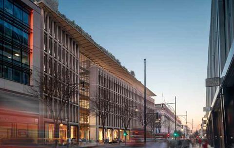 Pilbrow & Partners proposals for Marks & Spencer's Marble Arch subsidiary, south-west view