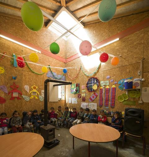 Children attending class at Jarahieh School, Al-Marj, Lebanon, designed by CatalyticAction