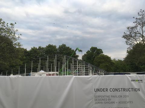 Under construction: Junya Ishigami's 2019 Serpentine Pavilion