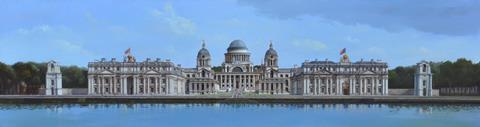 Greenwich Hospital, Hawksmoor’s Third Scheme, Perspective,  oil on canvas