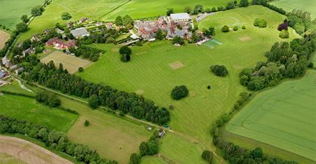 Aerial view of Packwood Haugh School in Shropshire