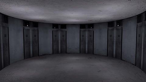 Saydnaya prison. This corridor in the prison, known to be linear, was experiened by a survivor while he was tortured and the space was distorted by the traumatic conditions at the moment the memory was encoded