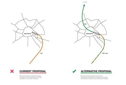 Weston Williamson - Manchester Picadilly HS2 -City Scale Rail Map