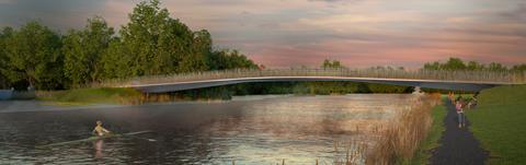 Artist's impression of bridge over river