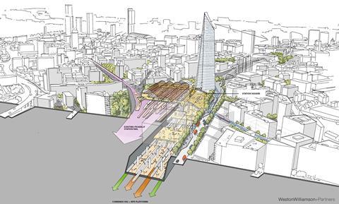 Weston Williamson - Manchester Picadilly HS2 -Sketch diagram of station