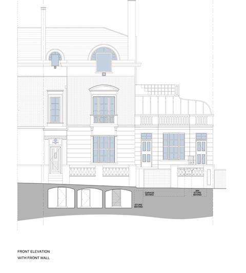 Charles Jencks' Thematic House on Lansdowne Walk - existing elevation