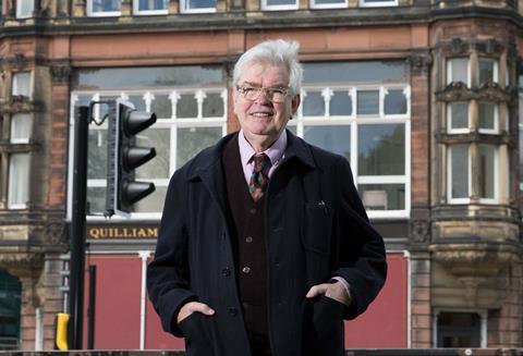 Terry Farrell outside the Newcastle University building that  will be renamed in his honour