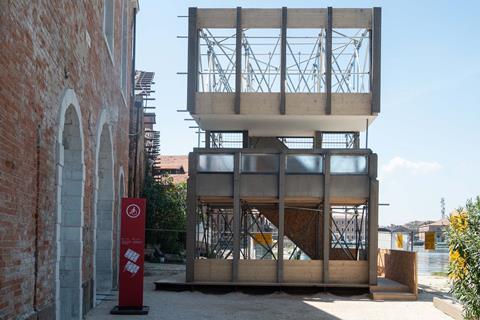 5 Reassembled fragment of the facade of Robin Hood Gardens at Venice Biennale 2018