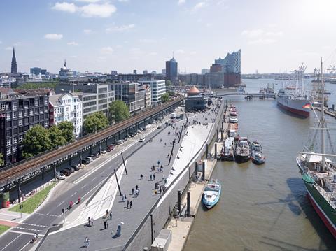 ZHA’s Niederhafen flood protection barrier in Hamburg