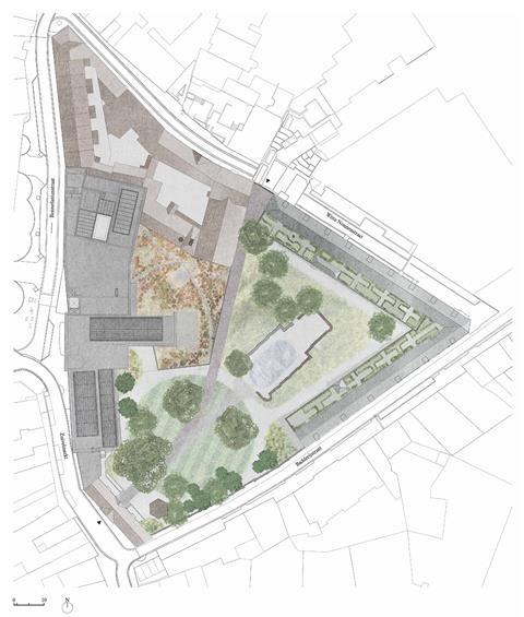 Site plan. David Kohn Architects' scheme for the Hasselt University beguinage