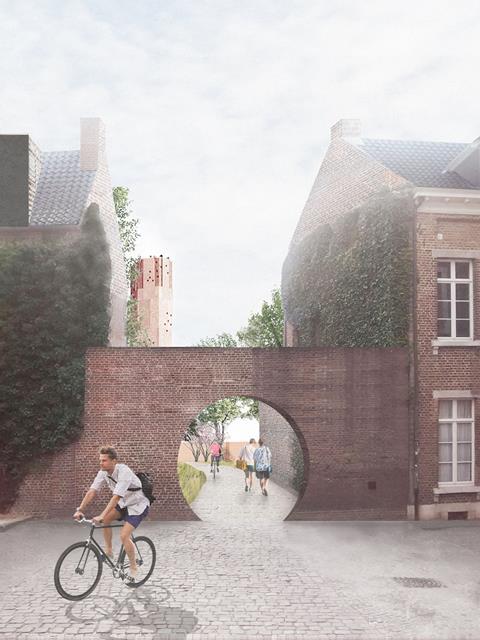 Back gate. David Kohn Architects' scheme for the Hasselt University beguinage