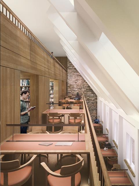 Corpus Christi Oxford-Internal_Reading Room © Wright & Wright Architects