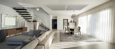 Radiana hidden ceiling panels - living room