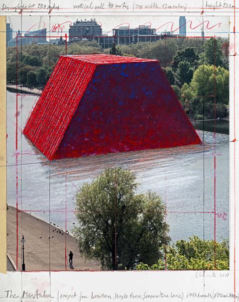 The Mastaba (Project for London, Hyde Park, Serpentine Lake) by Christo