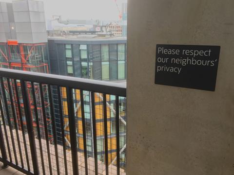 A sign on Tate Modern's 10th floor viewing gallery
