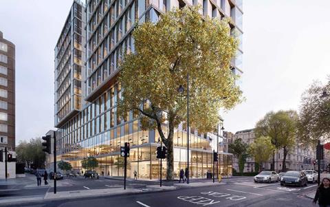 SimpsonHaugh's Kensington Forum proposals, looking south from Cromwell Road