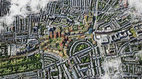 CGI aerial view of the new Earls Court masterplan, image courtesy of ECDC