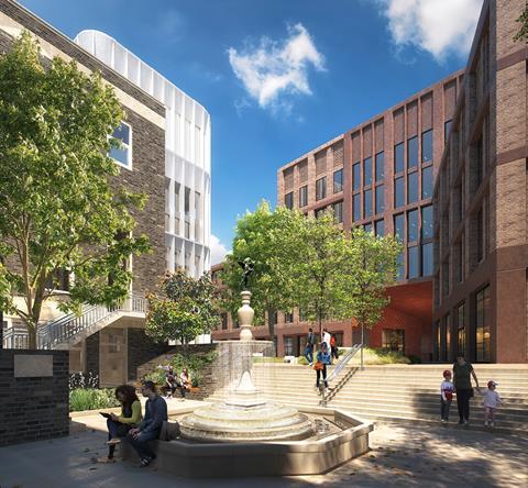 Hawkins Brown's consented plans for the UCL neuroscience centre on Gray's Inn Road - courtyard