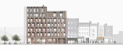 East elevation of De Metz Forbes Knight Architects' Kentish Town proposals